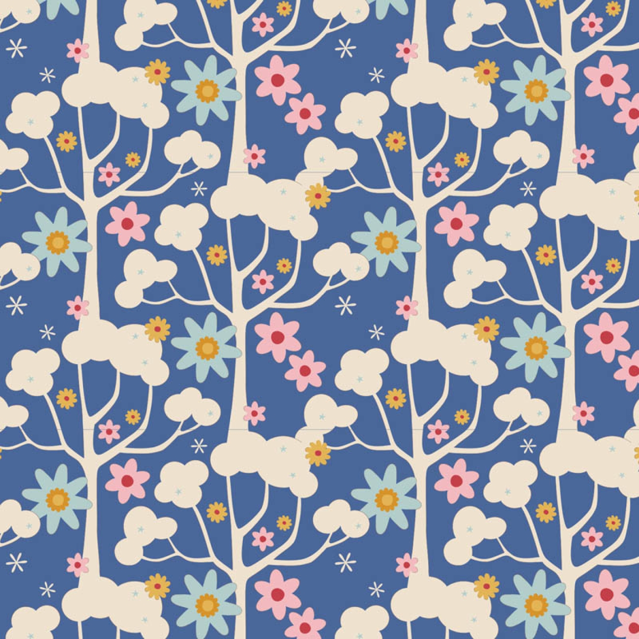 Tilda Patchwork Stoff Baumwolle - Jubilee - Wildgarden Blue